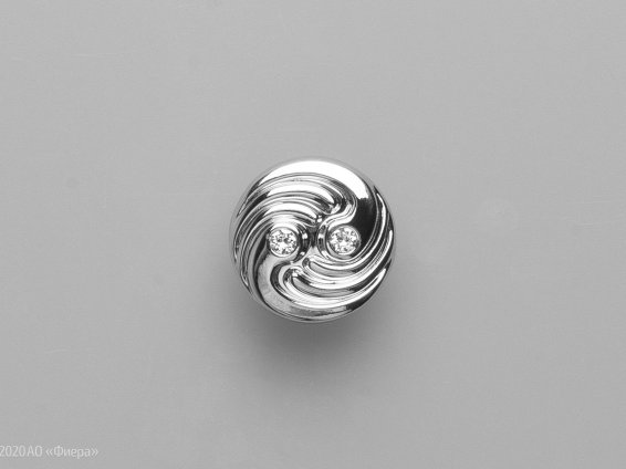 WPO726 мебельная ручка-кнопка полированный хром и кристаллы Swarovski