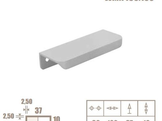 WMN450 торцевая мебельная ручка-профиль 100 мм черный матовый